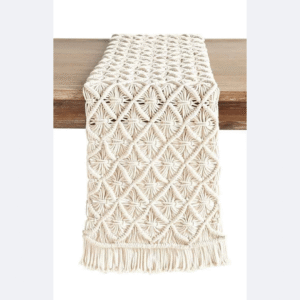 Diamond Pattern Macramé Table Runner