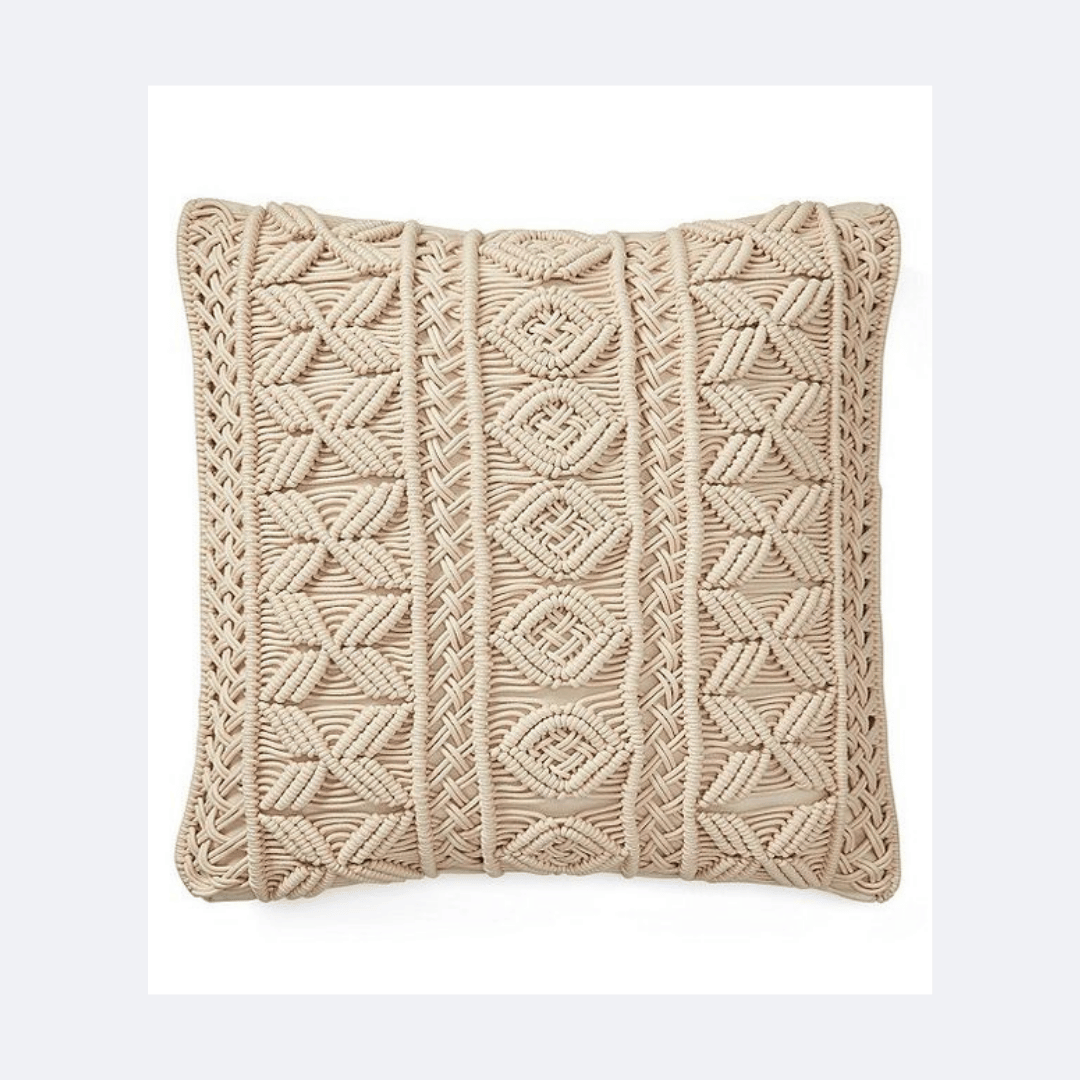 Classic Cream Macramé Cushion Cover