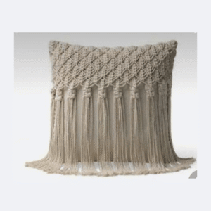 Fringed Macramé Cushion Cover