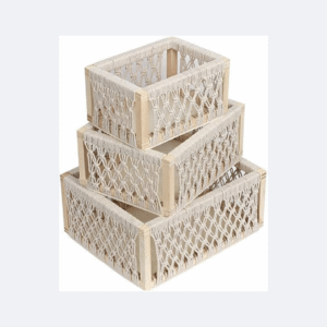 Set of 3 Macramé Storage Baskets