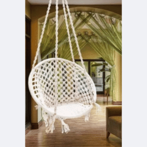 Classic White Macramé Hammock Chair