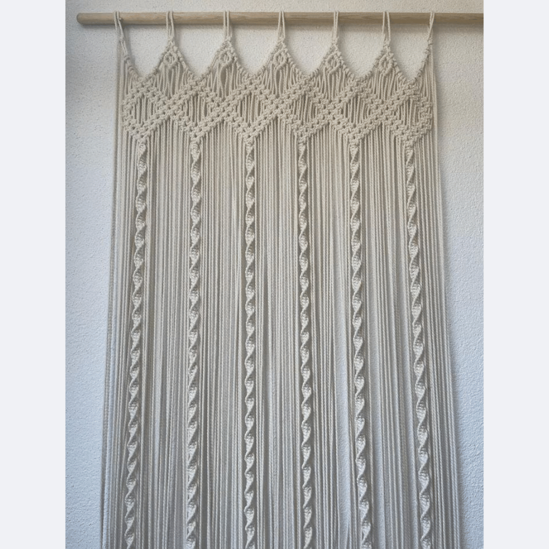 Beige Boho Macramé Curtain