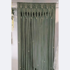 Olive Green Macramé Curtain