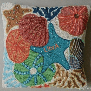 Ocean Starfish Beaded Cushion Cover