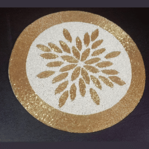 Gold Ring Beaded Placemat – Dual Tone Luxury Design