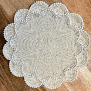 Scallop Edge Beaded Placemat – Minimalist Textured Beauty