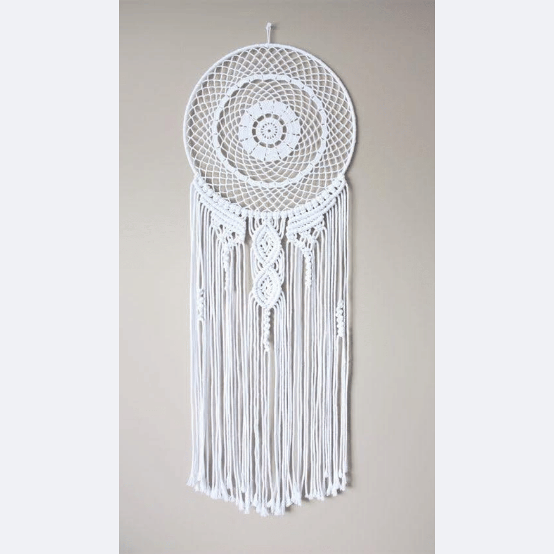 Classic Round White Macramé Dream Catcher