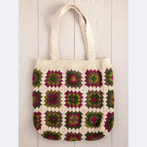 Square Knit Crochet Bag – Modern Textured Pattern