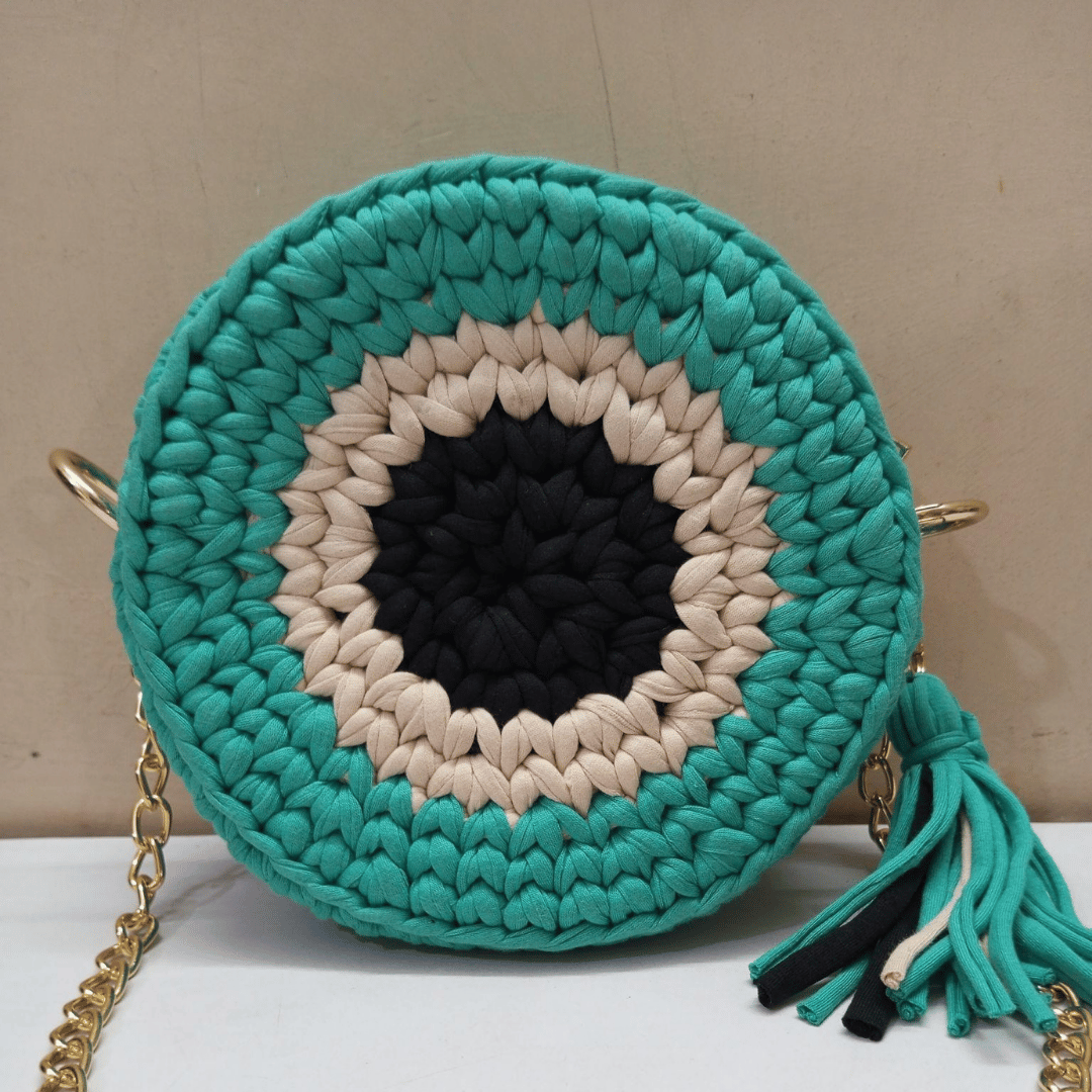 Boho Patch Crochet Tote – Handcrafted Colorful Statement