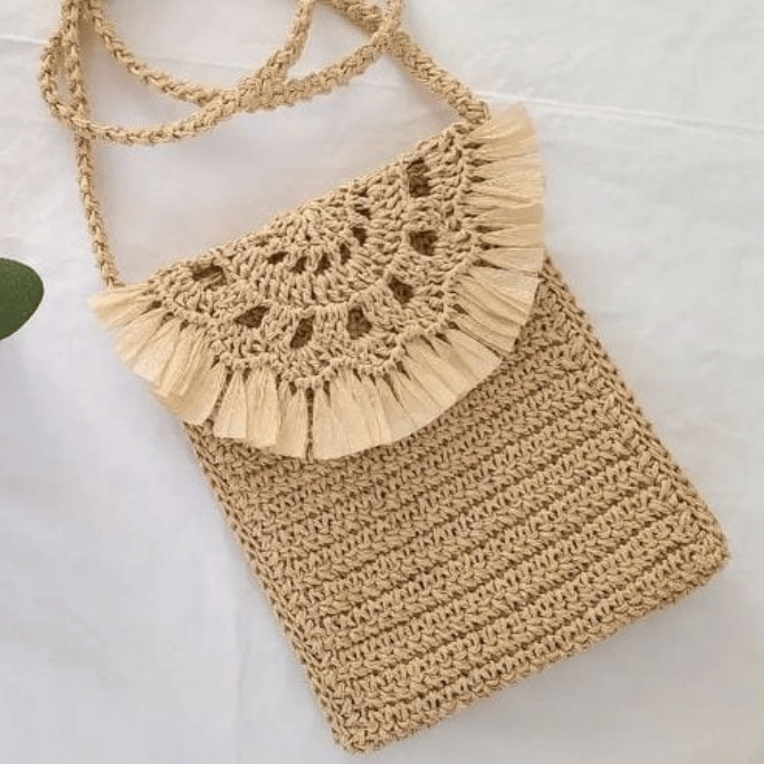 Raffia Fringe Sling Bag