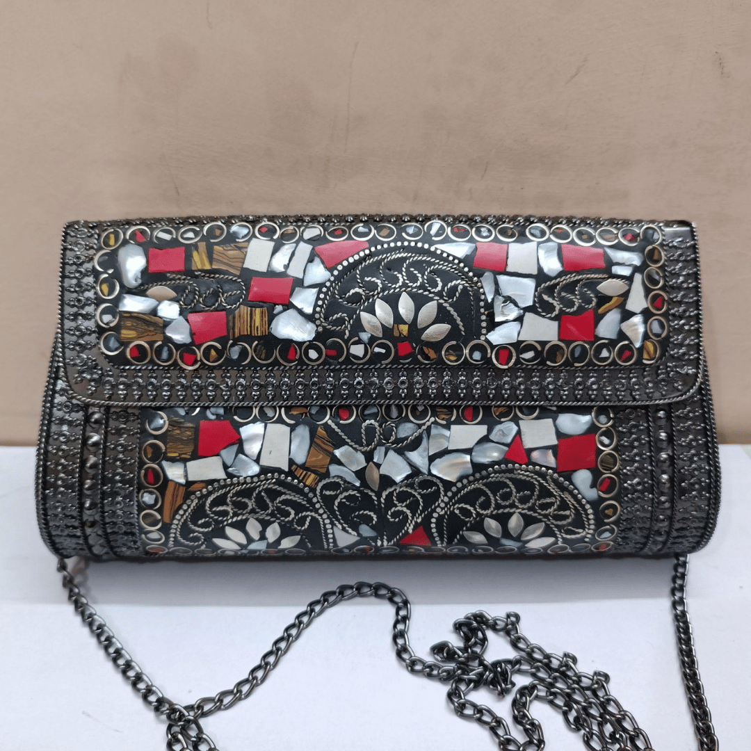 Carved Metal Clutch – Heritage Handcrafted Art