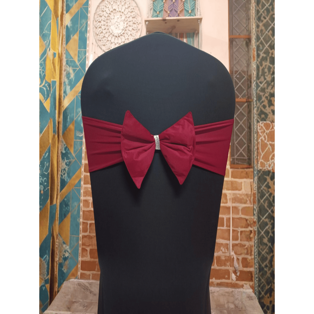 Butterfly Chair Bow – Sleek Stretch Band with Decorative Center