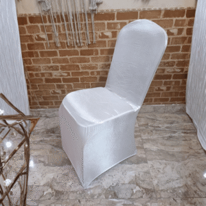 Chandani White Chair Cover (Velvet Finish)