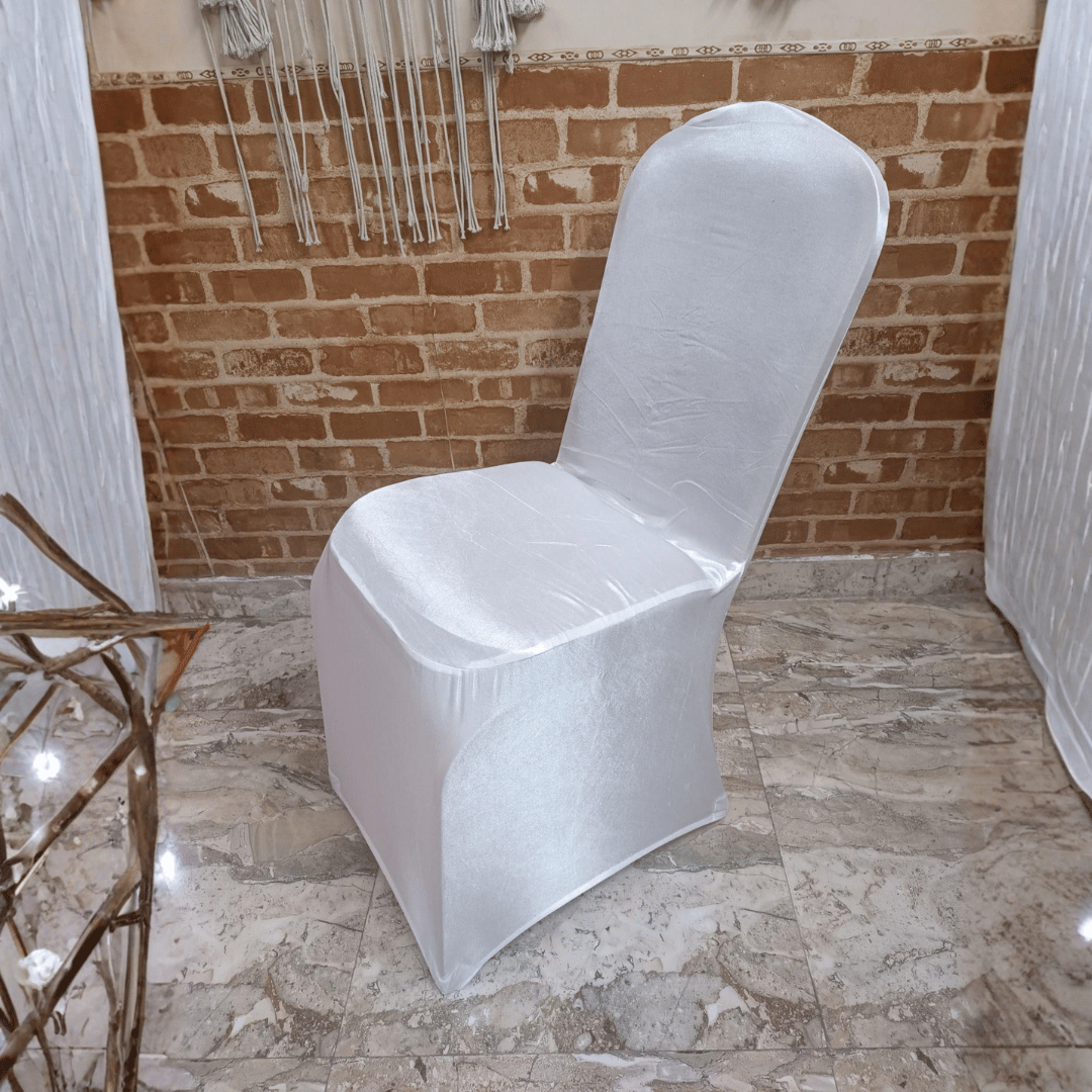 Chandani White Chair Cover (Velvet Finish)