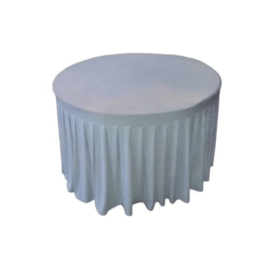 Round Frill Table Cover – Decorative Skirted Design for Weddings & Functions