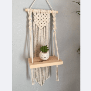 Macramé Wall Shelf with Plant Holder