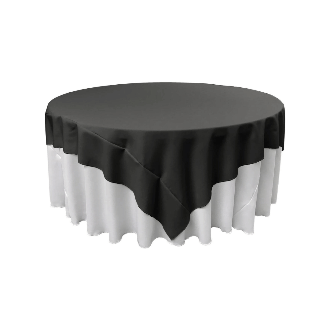 Dual Tone Round Table Cloth – Layered Black & White Drape for Premium Setups