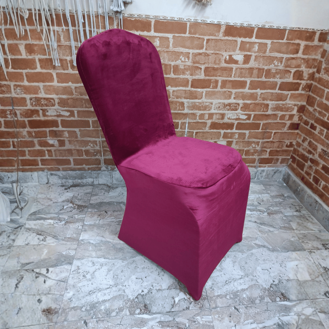 Velvet Chair Cover (Wine)