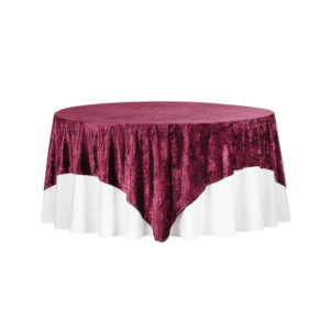 Velvet Table Top – Luxurious Overlay for Round Tables (Wine Red)
