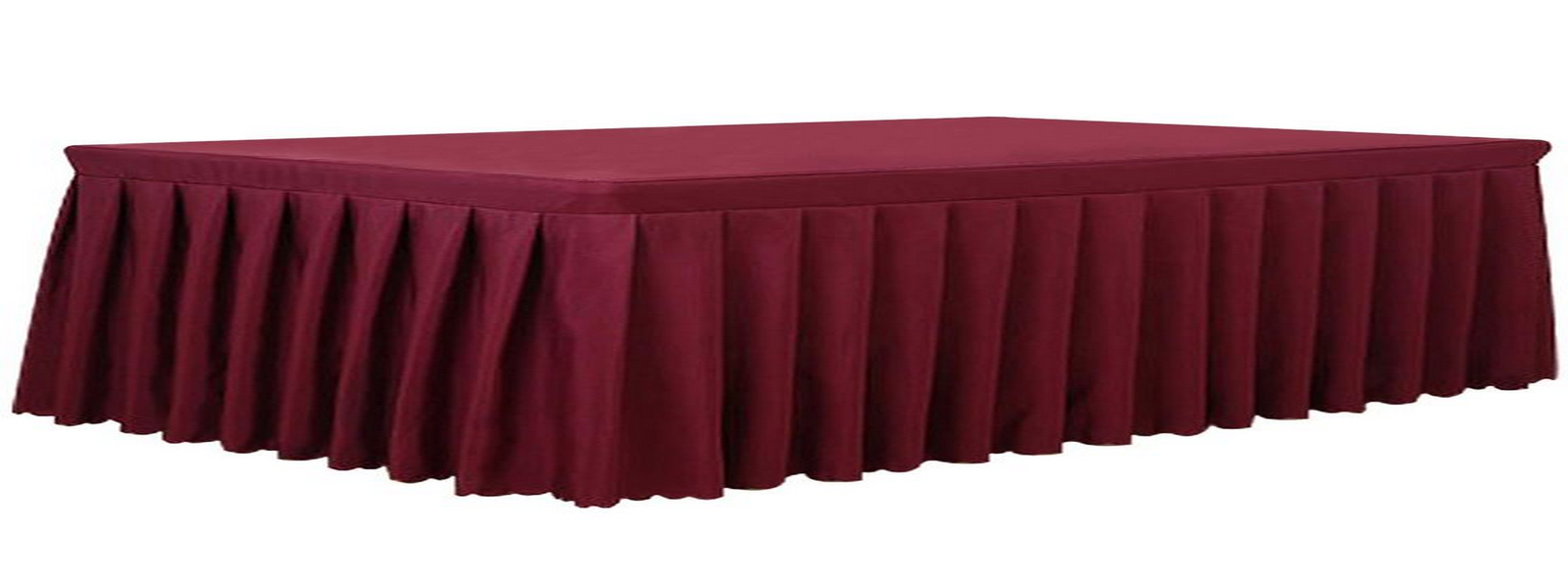 Tina 6' ft Polyester Fitted Tablecloth Table Skirt for Wedding Banquet Trade Show Burgundy