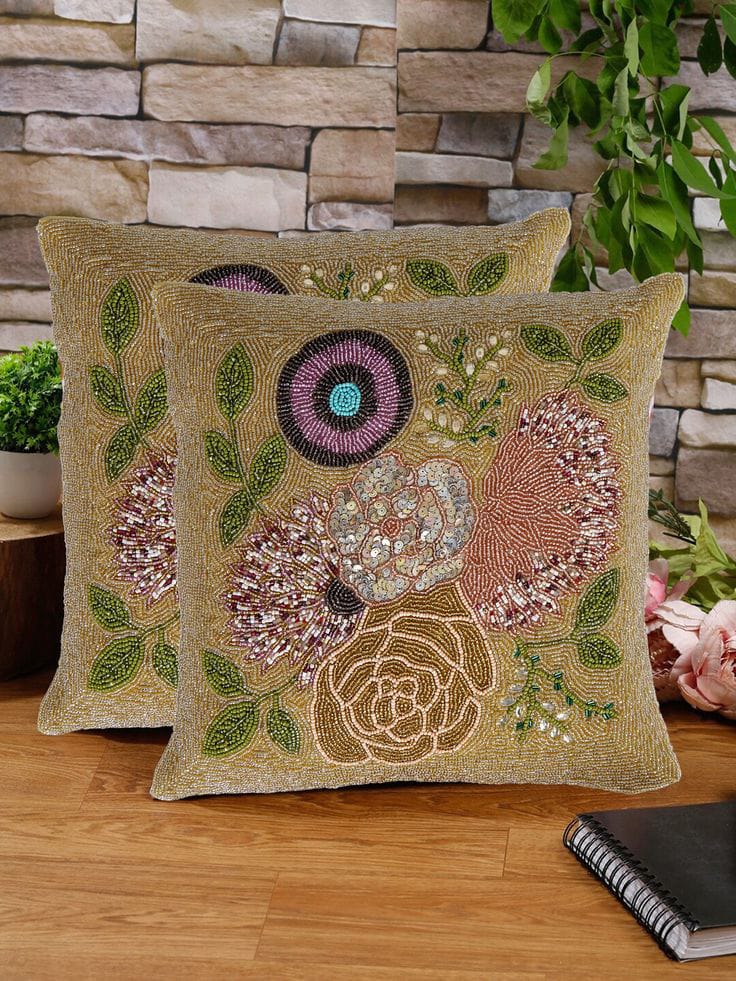 Beaded Cushion Cover - 112